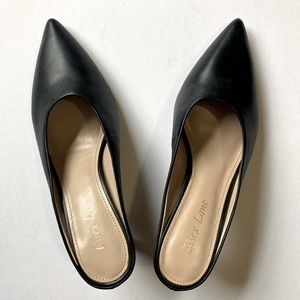 Essex Lane kitten heel pointed toe slip on leather mule pump women’s size 7.5
